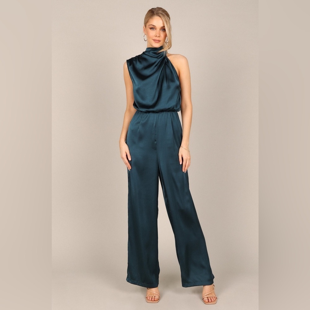 PETAL & PUP SAVANNAH ONE SHOULDER JUMPSUIT - TEAL XL B32